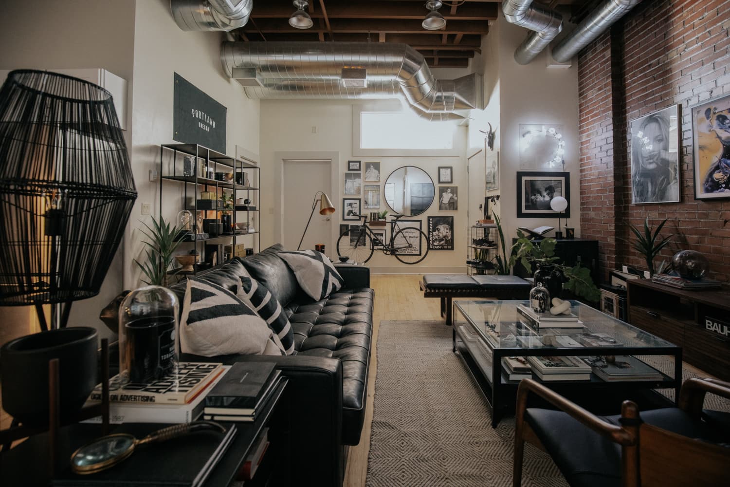Maximalist, Modern, Industrial Loft with Plant Display Ideas ... - Luxury Industrial Apartment Display Ideas